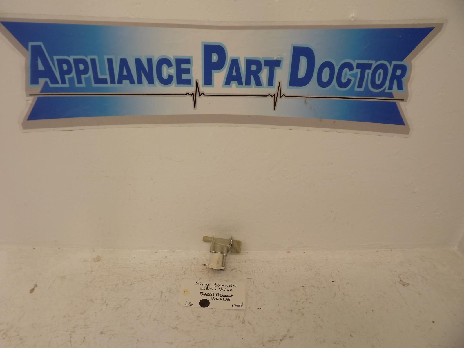 LG Washer 5220FR2006H 1268123 Single Solenoid Water Valve Used LG Washer 5220FR2006H 1268123 Single Solenoid Water Valve Used